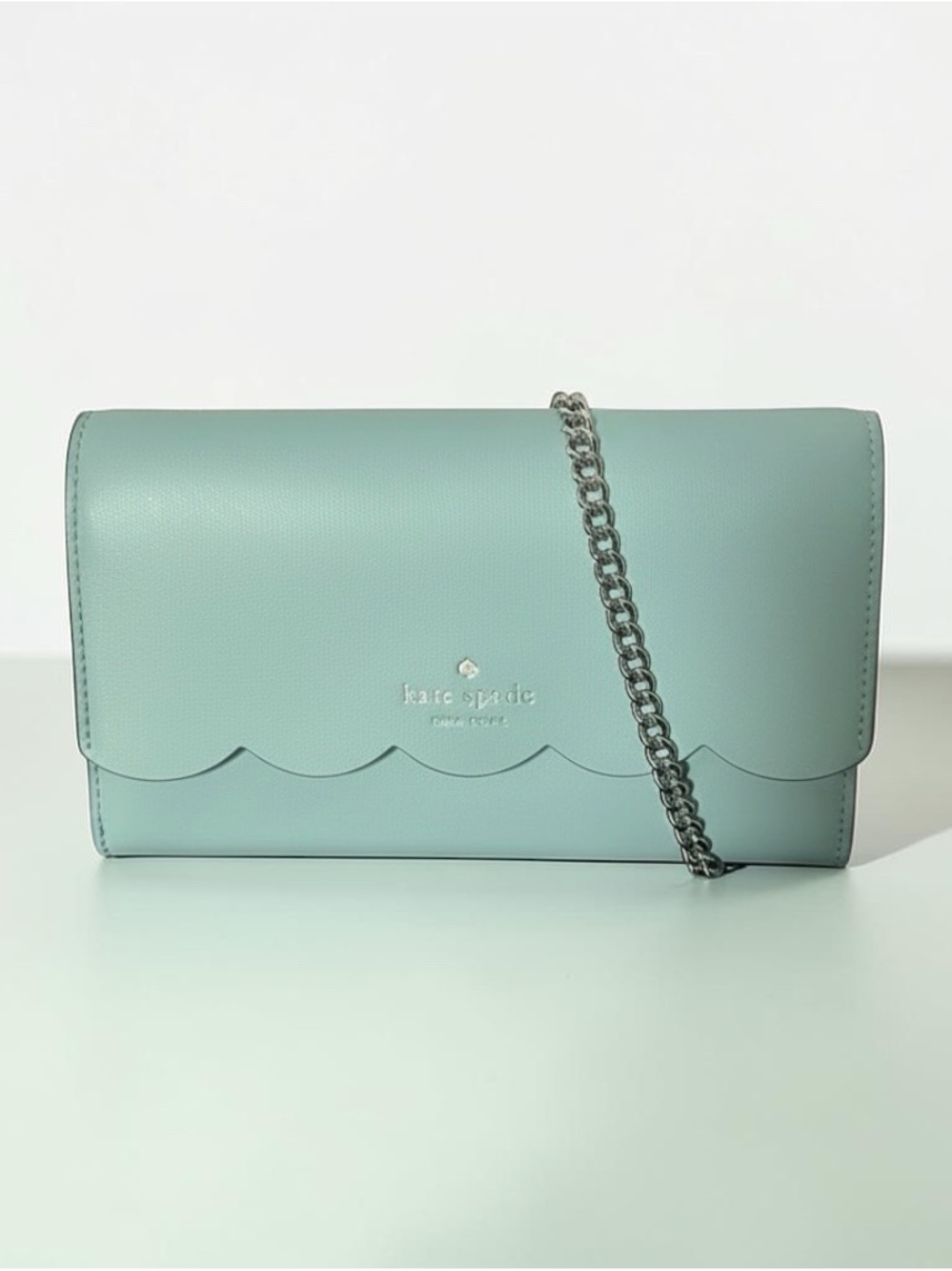 Kate Spade Gemma Wallet On Chain Crossbody Bag Scallop Blue - Picture 2 of 9